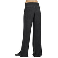 Posteljine hlače Žene Ležerne pantalone Elastične struke Čvrsto labave hlače