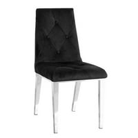 Moderni luksuzni kućni namještaj trpezarijski stolice Chrome Noge Black baršunasti Tkanine