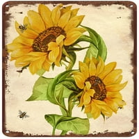 Graman Creative Metal TIN znak suncokret i pčelinje Funny Tin znak Ljetni zidni dekor Poljoprivredni