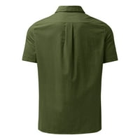 MAN bluza Ljetna moda zgodna mužjaka Ležerna majica u boji košulje HEM džep s kratkim rukavima Okrenite majicu košulje na ovratniku Svečana majica