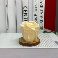 Kalup za svijeće, 3D Garland Boginja glava Svijeća Silikonska kalupa, DIY Aromaterapijski zanat za izradu