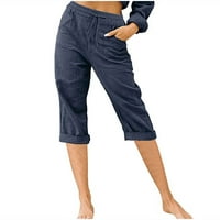 Ženske hlače široke noge visoke struk ravne hlače Ljeto modne osnovne obične pantalone Workout hlače