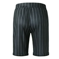 Ležerne kratke hlače, Ležerne prugaste karirane elastične kratke hlače s kratkim hlačama sa džepovima