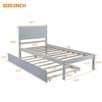 Krevet za dvostruke veličine, platforma platforma za drvo, krevet s tropojama, dimenzija: 79.5 L 41.7