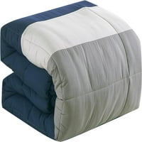 Krevet-a-vrećica 9-komada Kirby Blue & Grey Emborder CommForter & Set Set posteljina - Oeko-TE standard