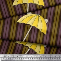 Soimoi Brown Japan Crepe saten tkaninski kišobran i pruga tkanini otisci sa dvorištem širom
