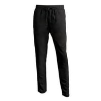 Duge pantalone za muškarce Modni muškarci Ležerne pantalone s hlačama sa čvrstim zatvaračem Crni XXL,