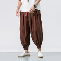 Fragarn muške hlače Muške modne casual labave solidne hlače široke noge elastične hlače