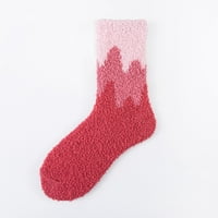 Čarape Ženske nejasne čarape papuče zimske pahuljasto kabine topli meki koraljni komfejski val Print