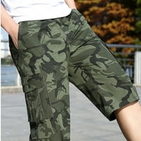 Muške kratke hlače Čvrsti boja elastični struk opuštene fit casual teretna hlače Pješačenje trčanje duksevi sa džepovima sa zatvaračem