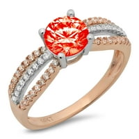 1.27ct okrugli rez Crveni simulirani dijamant 18k bijeli ružin GOLD GOLDING ENGGEMENT Prsten veličine