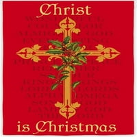 Krist je zastava božićne bašte Crveni zlatni Cross GOER Bog Dvostrani 12,5 18