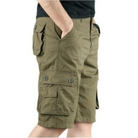 Frehsky Cargo Hlače za muškarce Muške hlače Čvrsta muška boja s više džepom i modnim ljetnim hlačama u svim muškim hlačama Muške kratke hlače
