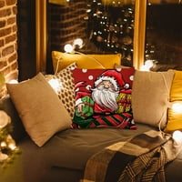 Njspdjh božićni jastuk navlake 18x18in Božićni ukrasi pruge božićni jastuci zimski odmor jastuci za