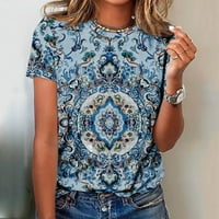 Košulje za žene Grafičke teže dnevno vodena boja i luk print o vrtima na vrhu majica s kratkim rukavima