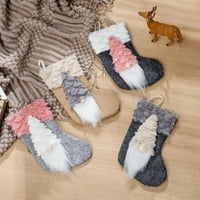 Božićne plišane čarape - 3D bez lica za lutke patuljaste patuljake stare čarape za lutke, kamina Božićna