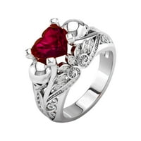 Yubnlvae pribor za prstenje Žene prsten Šareni zirc na vjenčani nakit prstena veličine legura Poklon prst