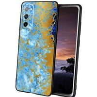 Kompatibilan sa Samsung Galaxy S Fe telefonom, plava-zlatna-mermerna futrola Silikonska zaštitna za