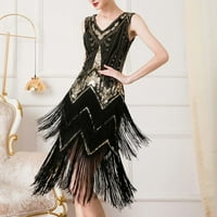 Ženske haljine plus veličina zazor ženska modna suspendra Crewneck Sequin Feather bez rukava od pune