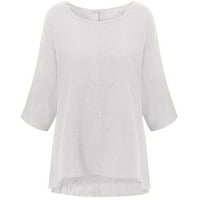 Ženske bluze Žene Čvrsti tri četvrtine rukava za bluzu majica Bijela bluze za žene modne majice s dugim