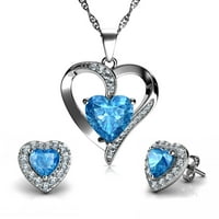 Ogrlica za srce i naušnice za srce Srebrni ženski nakit