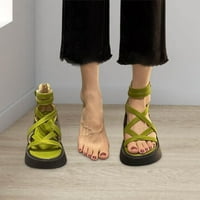 Ženske sandale za sandale za klinove sandale PU Sandale leđa na stražnjim patentnim zatvaračima Trendi