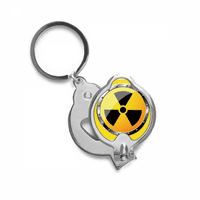 Logo Žuta pozadina Radioaktivne tvari Upozorenje Priključci za nokte za nokte Scassor nehrđajući čelik