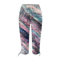 Ženske Capris joga hlače vanjske pantalone za dno vintage cvjetne printske crkvene nacrtaju Sedme pantalone,