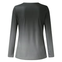 Outfmvch Cardigan za žene Tuničke vrhove gradijentne nacrte po izreza patentni bluza Ladies majica Top