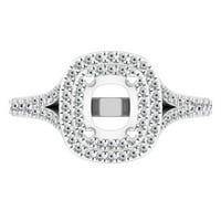 Dazzlingrock kolekcija 0. Carat 14k okrugli bijeli dijamantni angažman polu-mount prsten CT, bijelo