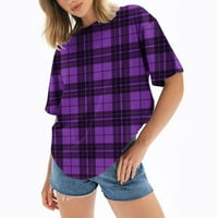 Kakina s sretne uske košulje za žene kauzalno ispis majica kratkih rukava ljetni vrhovi radne bluze