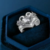 Duhgbne Par Swan Love Oblik prsten Geometrija Kružni prsten za prsten za prsten za prsten za prsten