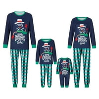 Lieramram roditelj-dječji božićni pidžami setovi za odmor Porodično podudaranje Spavalo odjeće Letterhat Print dugih rukava Tors PLAIRANE ULAZ