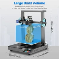 GEEETECH MIZAR S Auto-Niveling 3D štampač, dvostruki z-osovinski FDM 3D štampač sa tihom pločom, fiksni
