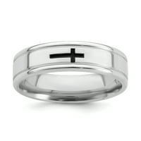 Sterling Silver Enamel Cross Religiozni vjenčani prsten Veličina 9. Fancy Fini nakit za žene poklone