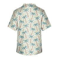 MlQIDK shirts za muškarce, radna uniforma majica palmino drvo ispis kratkih rukava V TUNIC TUNIC s džepnim