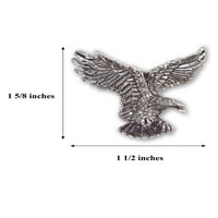 Američki orlov u letu srebrne završne jakne ili pin šešira od stvarnog metala P-40