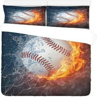 Posteljina za posteljinu bejzbol prekrivač dvostrukog veličine sa jastukom za kućnu posteljinu ukras