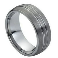 Visoko polirani dvostruki utor za dizajn vjenčanih prstena za muškarce ili dame