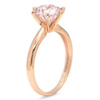 2ct okrugli rez ružičasti simulirani dijamant 18k ružičasta ruža zlatna graviranje izjava bridalna godišnjica