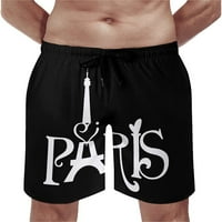 Muški Pariz Eiffelov toranj pliva debla Brzo suho plivanje kratke hlače za kupaće košarice Plaža S-3XL