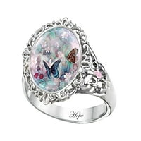 Prstenovi za ženske modne i elegantne temperamente Dame Šareni cirkon bakarni leptir prsten