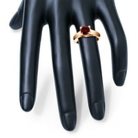 Ženski okrugli Garnet katedralni pasijans prsten u 10K ružićom zlatom