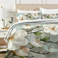 3D bijeli cvijet od tiskanog posteljine posteljine moderan kućni tekstil Visokokvalitetni kućni krevet,