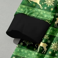 Wozhidaoke Božić pidžama dječja božićna porodična dukserija lijepa tiska Djeca veseli božićni kombinezoni Porodični božićni PJS Usklađivanje setova zeleno
