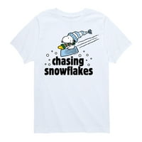 Kikiriki - jurnjavši snježne pahulje - grafička majica mališana i mlade kratkih rukava