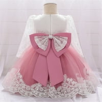 Ljetne haljine za djevojke bebe ruffle dugih rukava čipka za čipku za čipke za cvijeće zabava za vjenčanje