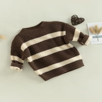 Jesenski džemper za djecu, trak print s dugim rukavom od pulover