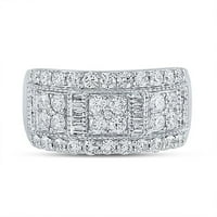 14k bijeli zlatni baguette dijamantni godišnjički prsten 1- cttw