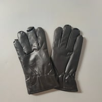 Muške crne rukavice kože toplo toplotno postrojeno
